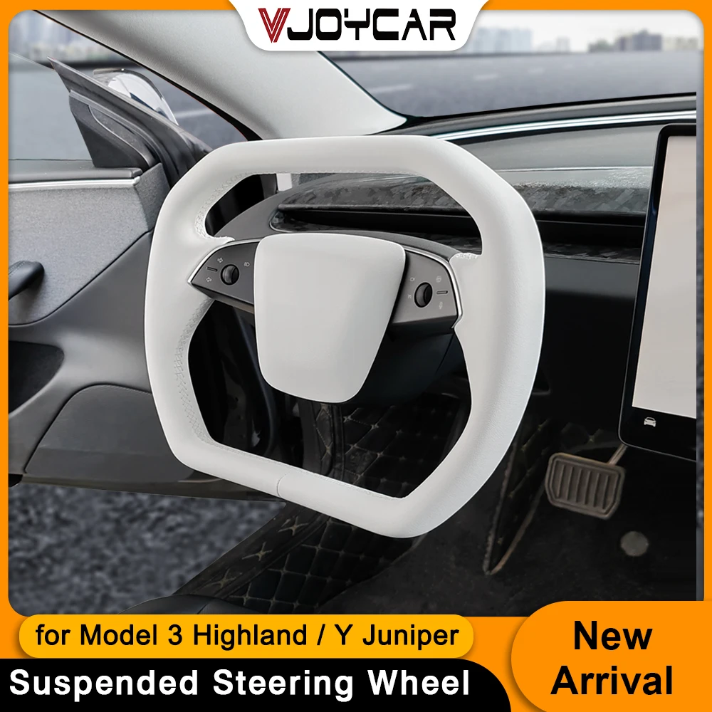 Vjoycar Cybertruck العائمة نير عجلة القيادة ل تسلا نموذج 3 هايلاند Y Juniper اكسسوارات السيارات نابا الحرفية مع التدفئة #1