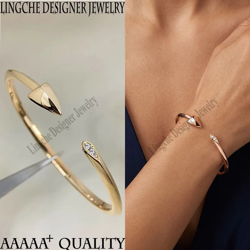 S925 Silver Women's Arrow Bracelet Scratch-resistant and Colorfast Adjustable Cuff Bracelet Luxury Designer Jewelry Holiday Gift