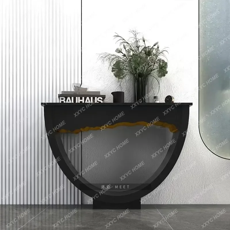 A Nordic Creative Entrance Terrace Surprise Quiet Wind Model House Entry Entrance Cabinet Painting Simple