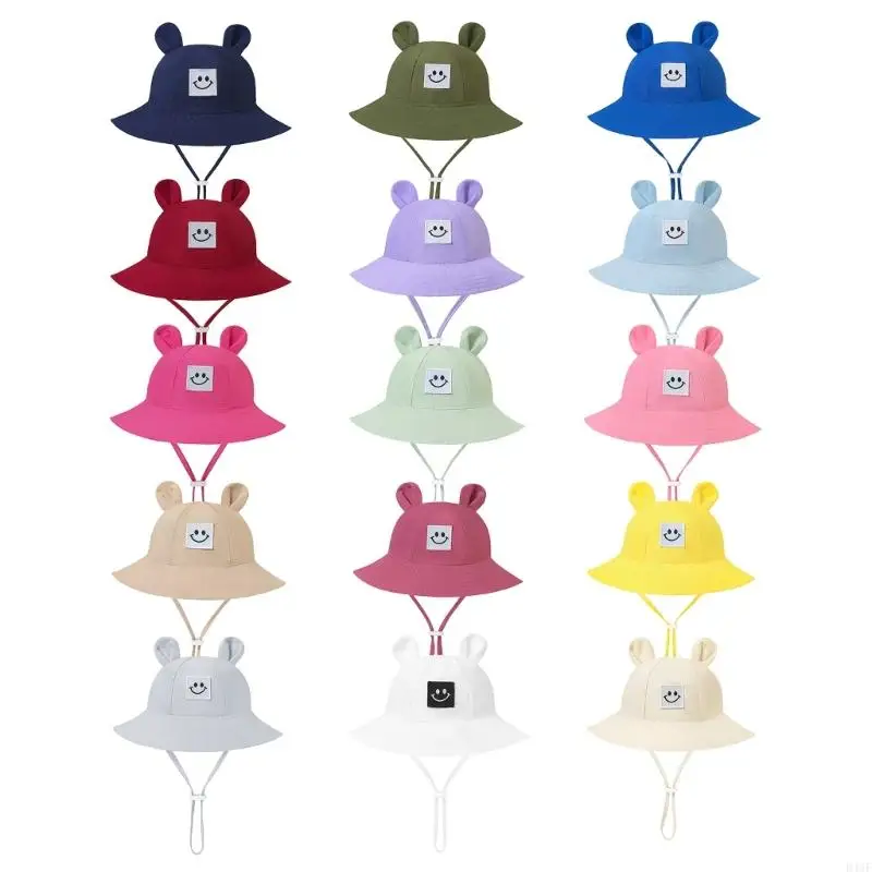 

Kids Soft Cotton Bucket Hat with Lovely Ears Infant Breathable Fisherman Caps Comfortable for Sun Protections & Comfort