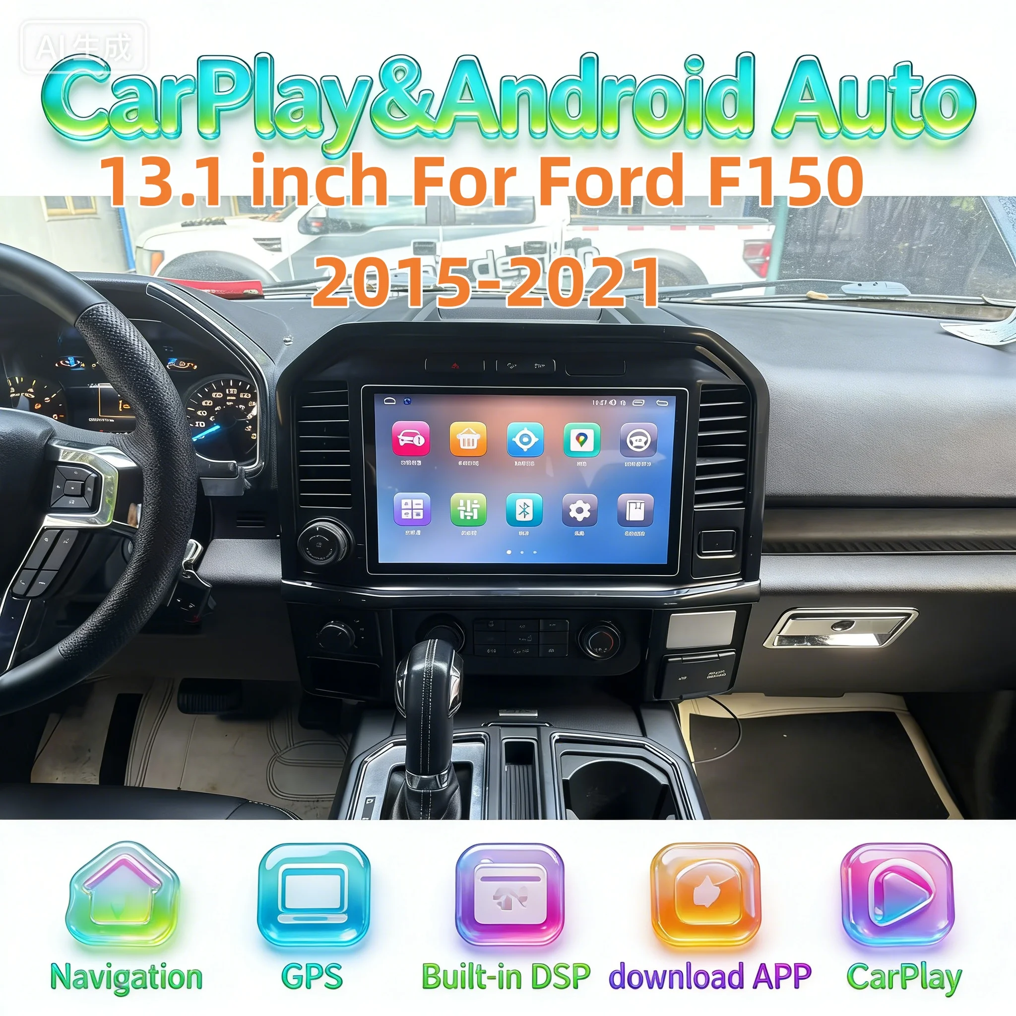 Multimedia Wireless Carplay  For Ford F150 2015-2021 Android 13 Navigation Autoradio Radio Stereo Touch Screen Navigation BT 5.0