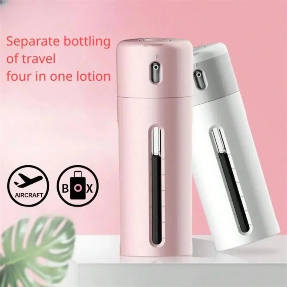 4 in 1 Travel Refillable Bottles Set Refillable Leakproof Press Container Bottles Portable Liquid Container Spray Bottle Set