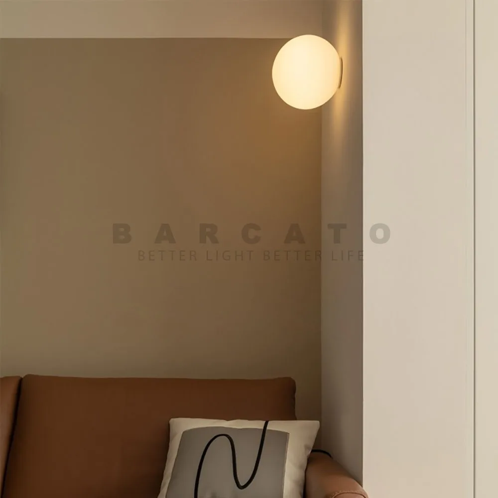Modern White Wall Lamp G9 Ball Glass Wall Sconce for Home Bathroom Mirror Living Room Bedroom Wall Decorative Interior Lights