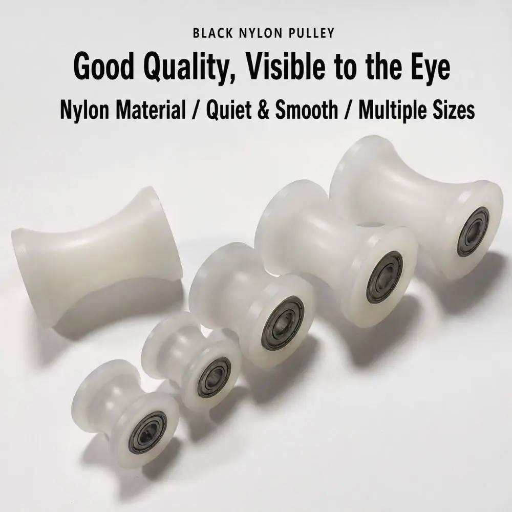 1Pcs Nylon U-Groove Bearing Roller U-Groove Low Friction Nylon Guide Roller Stainless Steel Plastic Window Track Roller