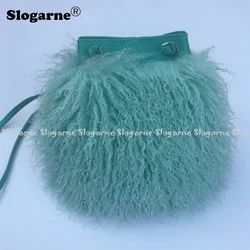 Fashion Long Fur Wool Bag Beach Wool Fur Shoulder Bag Women's 2024 Faux Furs Handbag Luxury Mongolian Sheep Fur Crossbody Bags