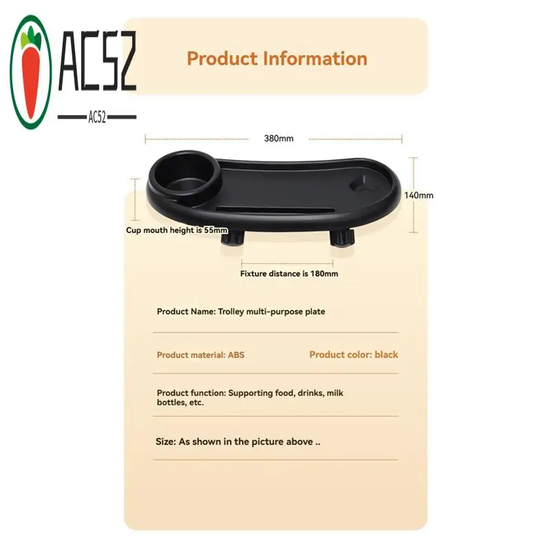 

AC52-3 In 1 Stroller Cup Holder Antislip Universal Stroller Tray Stroller Snack Catcher And Drink Holder Stroller Accessories