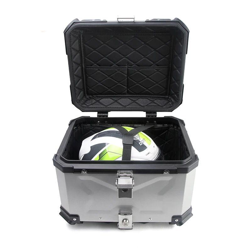 STLF HKSa 45L الناقل الأمتعة الرف الخلفي دراجة نارية صناديق قوس الأمتعة السلة سبيكة علوية دراجة نارية الذيل جذع لصندوق #4