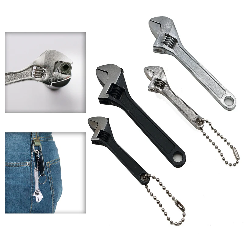 1Pcs Steel 2.5 Inch 4 Inch Monkey Wrench Mini Tool Adjustable Wrench Mini Open-end Wrench Mini Tool Shifting Spanner