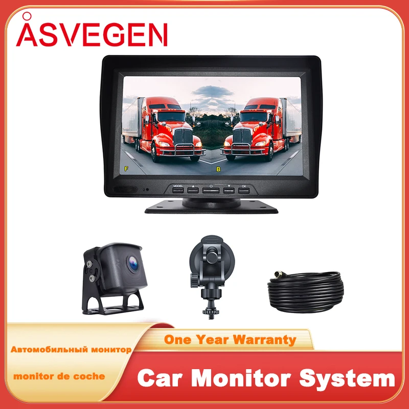 7 Inch IPS Double Recording DVR With Car Charger Monitor System For Car Truck Bus 1080P Touch Screen 1024*600 WaterProof Camera