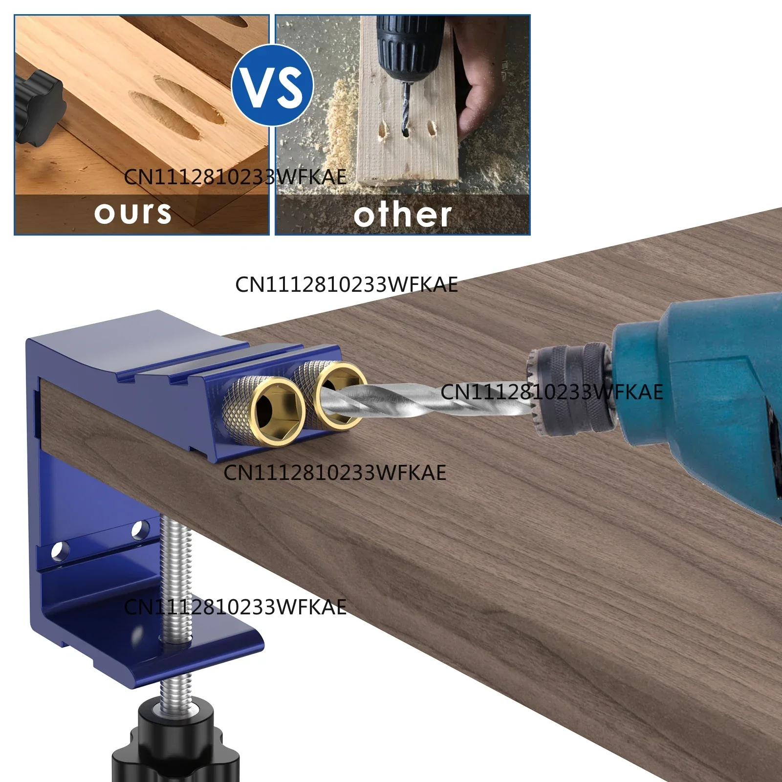 47Pcs Pocket Hole Jig Adjustable Punch Locator 15 Degree Angle Hole Drill Guide Kit Drill Punch Positioner for Woodworking Tool