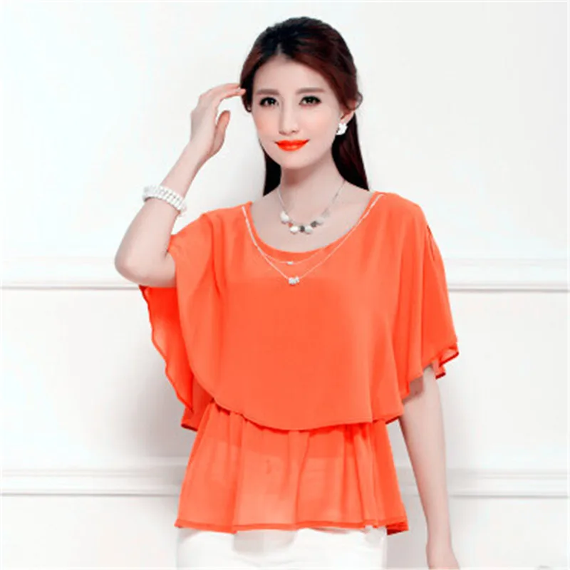 2024 Summer women clothing,Bat sleeve casual Chiffon Shirts,Women Blouse,Feminina Blusas blouses femme