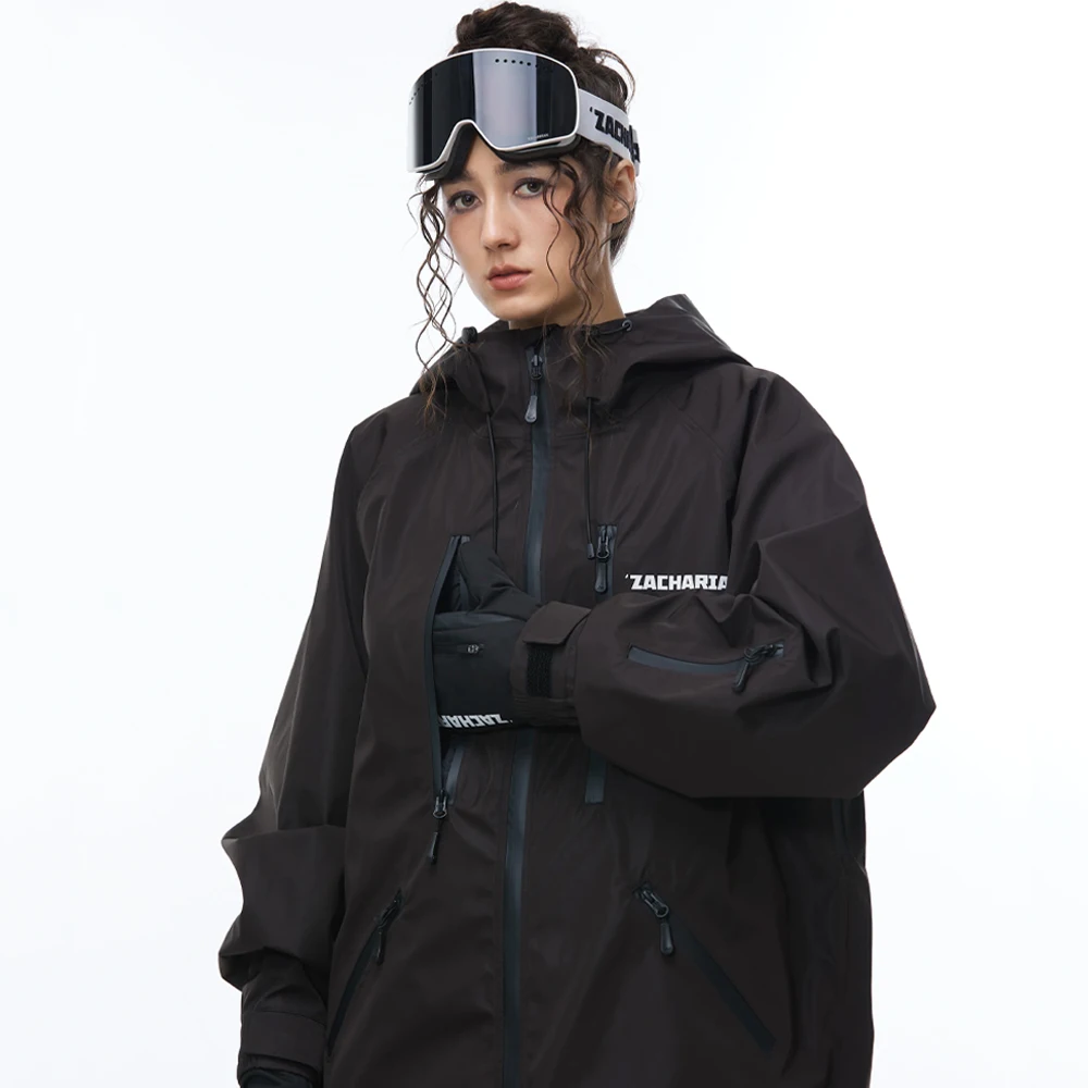 

NuJune X Zachariah Men's Ski Suit Windproof Warm Thick Loose Professional Snowboard Wear Jacket with Pants for Winter Sports