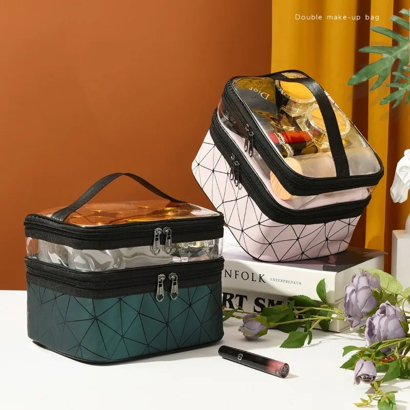 High Appearance Level PU Leather Toiletry Bag Portable Women's Multi-functional Cosmetics Storage Bag