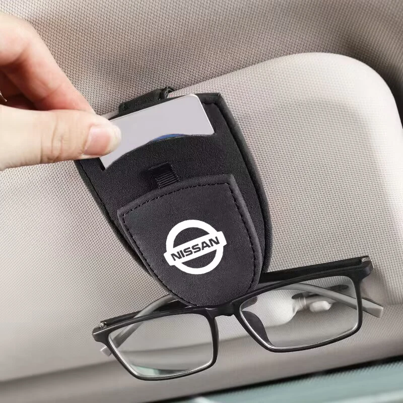 Suede Car Styling Glasses Storage Clip Sun Visor Card Ticket Holder For Nissan Qashqai X J10 J11 Trail Tiida Juke accessories