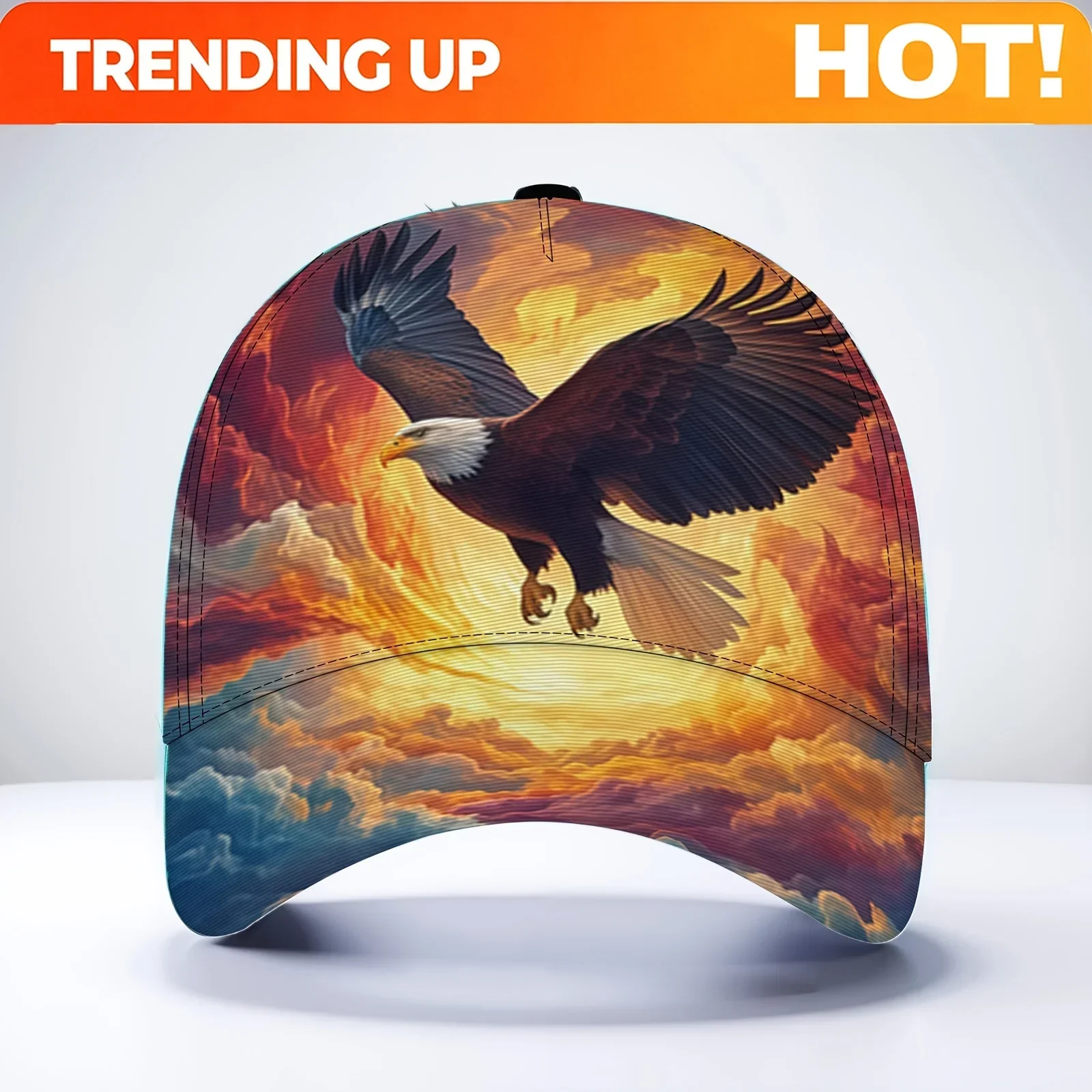 Customization Eagle Sunset Scene Baseball Cap Unisex Lightweight Versatile Baseball Cap, Street & Outdoor, Breathable Adjustable