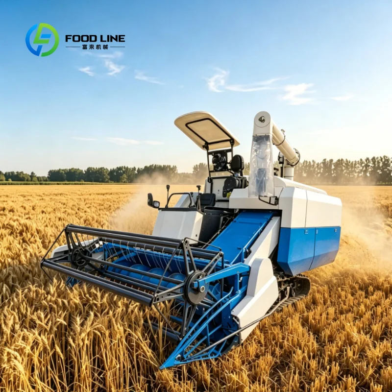 Customized Automatic Gear Drive Rice & Wheat Combine Harvester Farm Machinery with Engine and Gearbox for Efficient Harvest