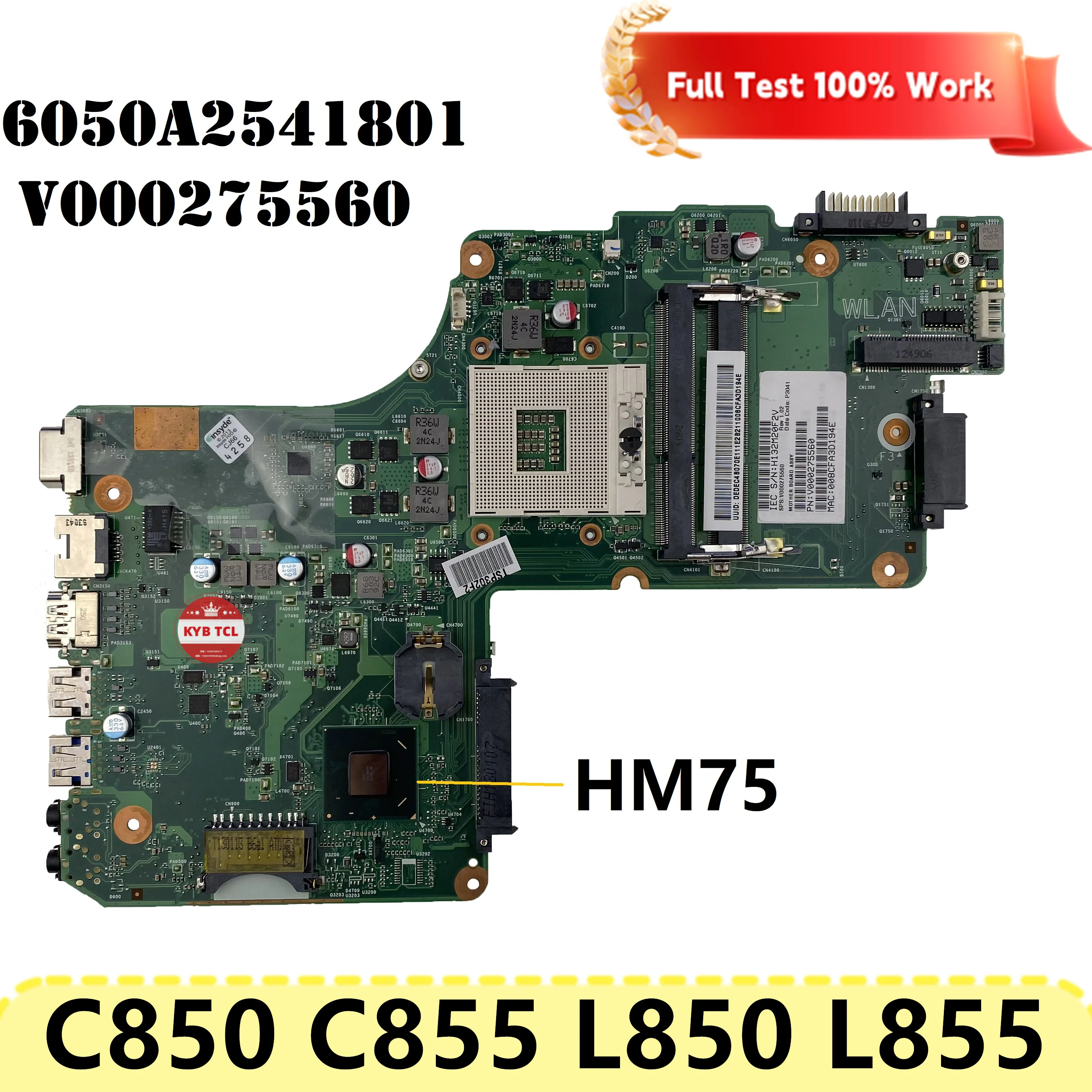 Quaderno 6050A 2541801   Per Toshiba Satellite C850 C855 L850 L855 Scheda madre del computer portatile V 000275540   V V V 000275560   Scheda madre HM70 o HM75