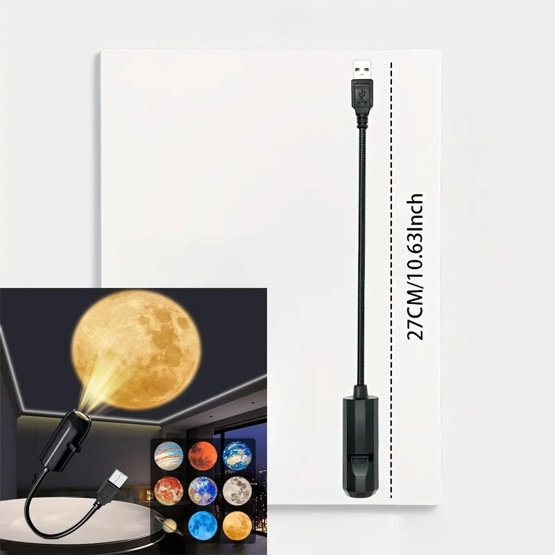 1 ชิ้น ใช้พลังงานจาก USB 360 °   ไฟฉายโปรเจคเตอร์หมุนได้ พร้อมโหมดเปลี่ยนสี 6/10 สี และตัวเลือกลวดลายหลากหลาย