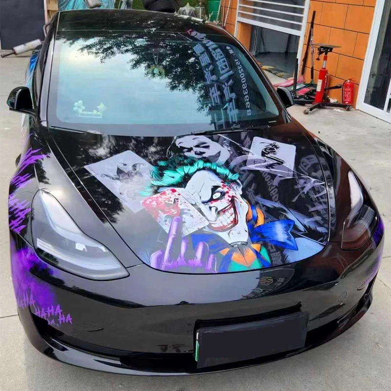 Factory Custom Design Cartoon Anime Characters Doodle Vinyl Wrap With Air Channel Printed Vehicle Car Wrap Vinyl Full Body