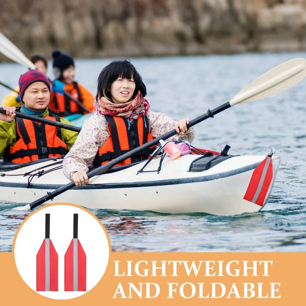 

2Pcs Kayak Towing Flags Reflective Oxford Cloth Safety Flags Lightweight Kayak Canoe Accessories Canoe Towing Flag