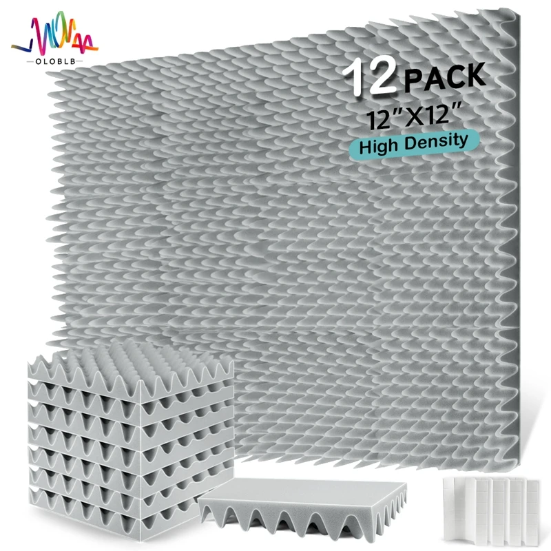 Studio Acoustic Foam Sound Insulation Panels 12pcs Noise Treatment Wall Panels For KTV Bar Drum Room Self-Adhesive Decoration