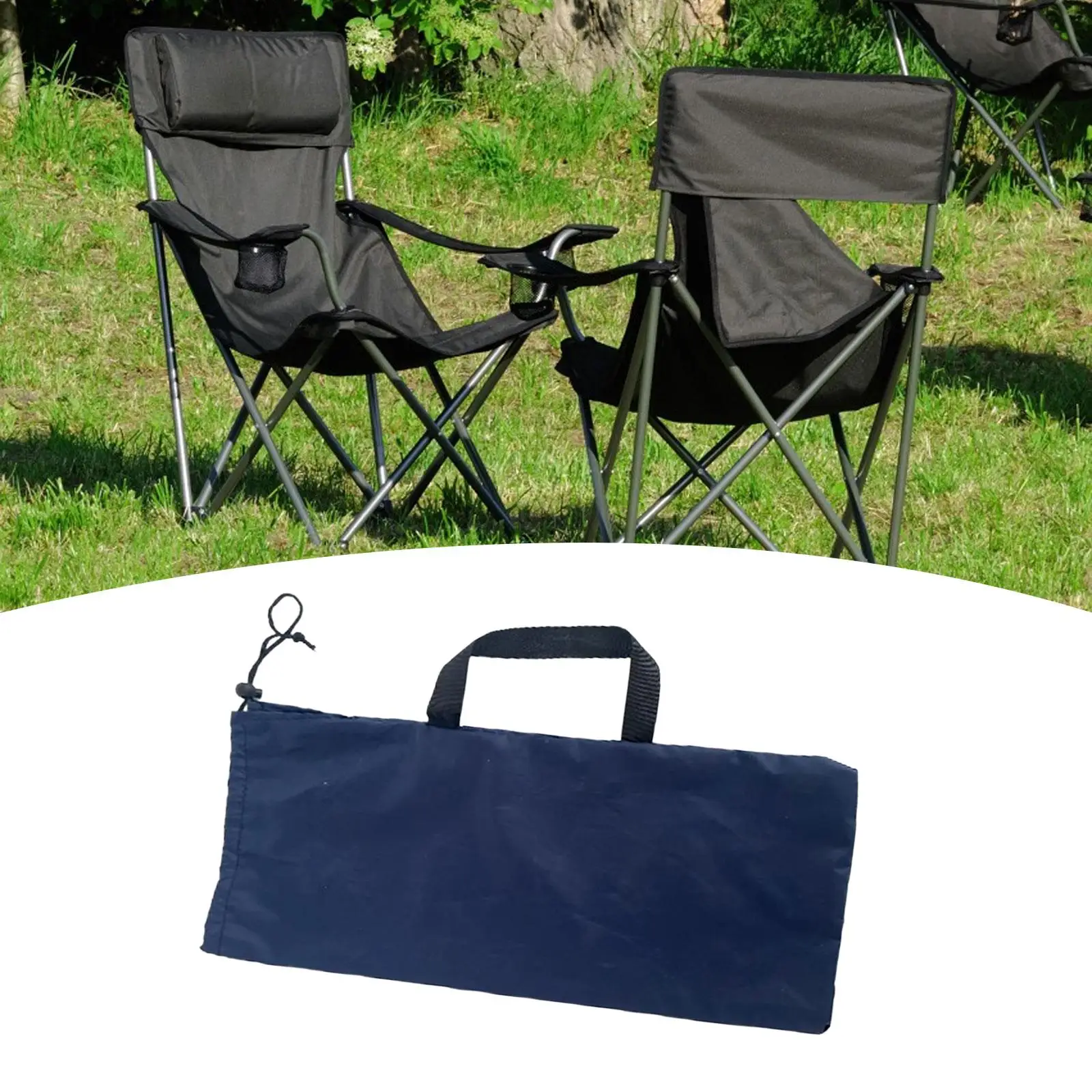 

Folding Chair Bag Reusable Drawstring Opening Oxford Cloth Moon Chair Storage Bag for BBQ Hiking Backpacking Beach Picnic