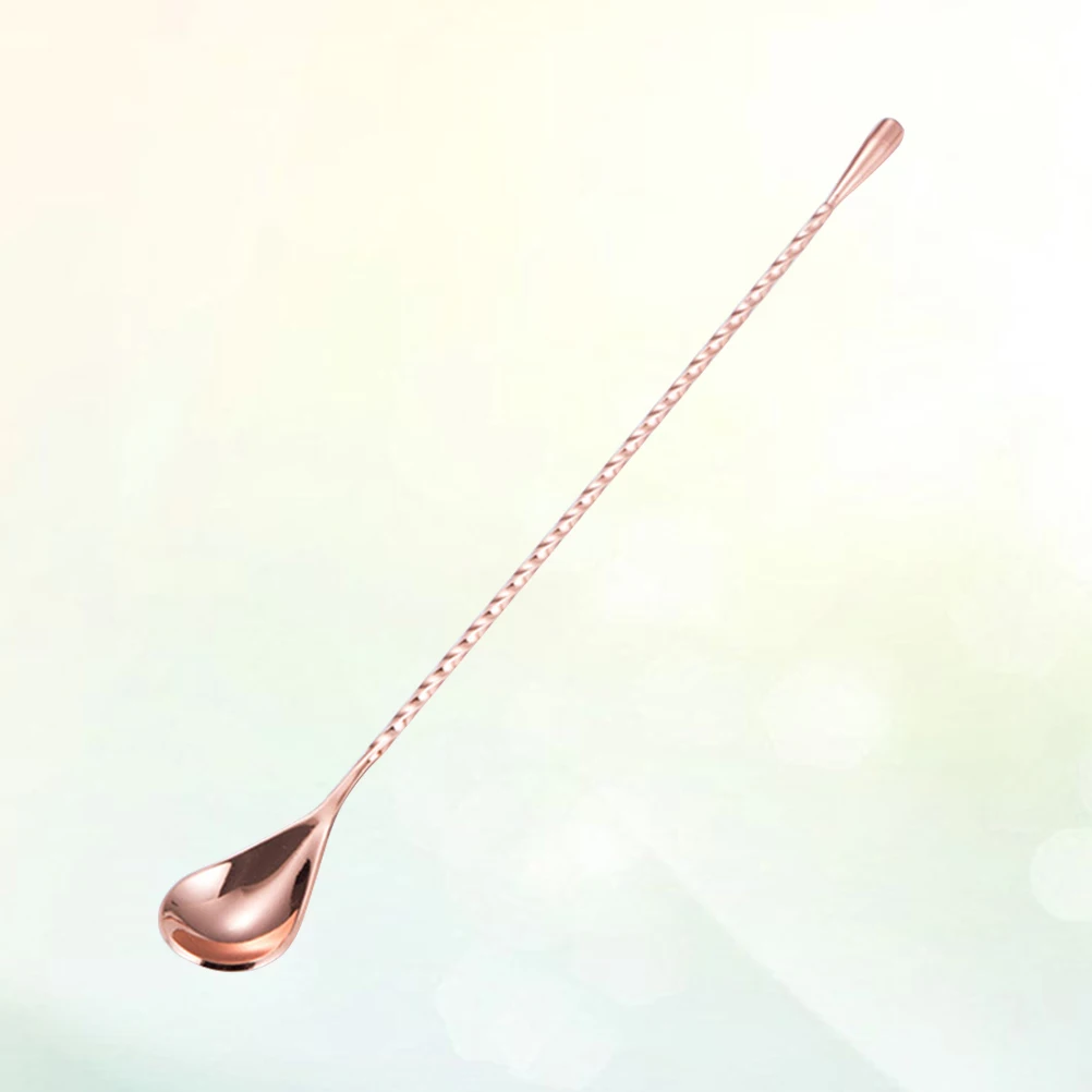 مقبض طويل الفولاذ المقاوم للصدأ بار كوكتيل ملعقة الملتوية Swizzel عصا لخلط المشروبات الحليب الشاي اثارة ملعقة