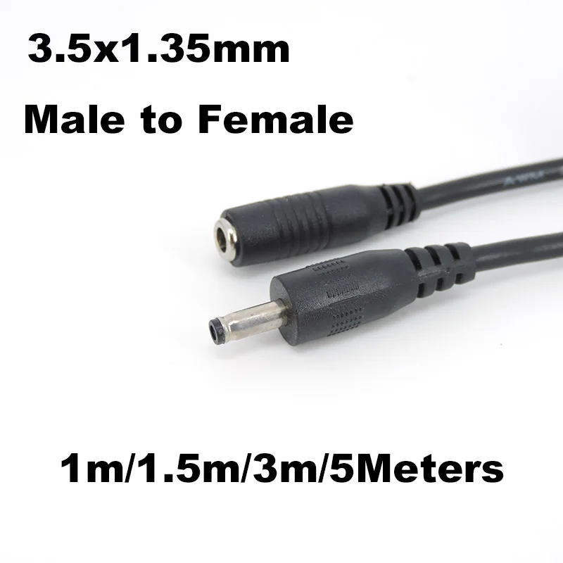 1/3/5/ Meter DC 3.5mm X 1.35mm Male Female Power Charging Cable Extension 2A Cord Adapter Connector for CCTV Camera