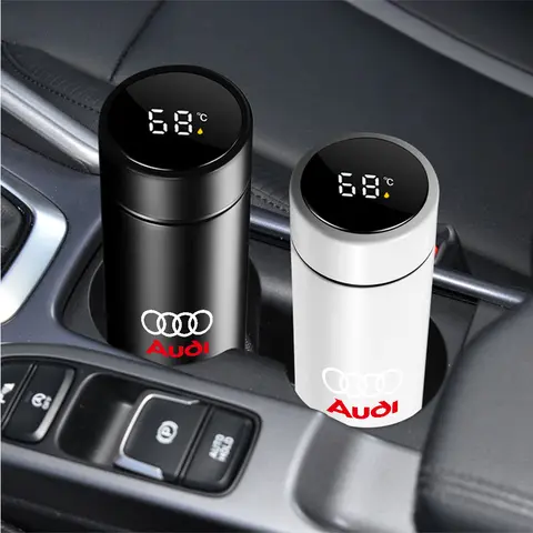 온도 표시가있는 보온병 플라스크 스마트 컵 Audi Sline A4 B8 B6 B7 B9 A6 C7 C6 C5 A3 Q1 Q2 Q3 Q4 TT 용 절연 스마트 컵
