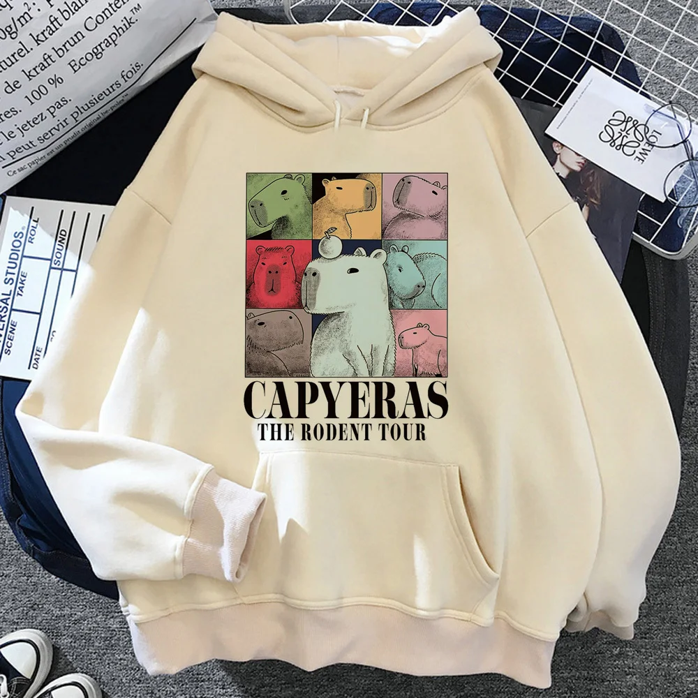 Capibara hoodie designer clothes for teens elegant athleisure Y2K Japanese teen pullover athleisure pattern funny soft fabric