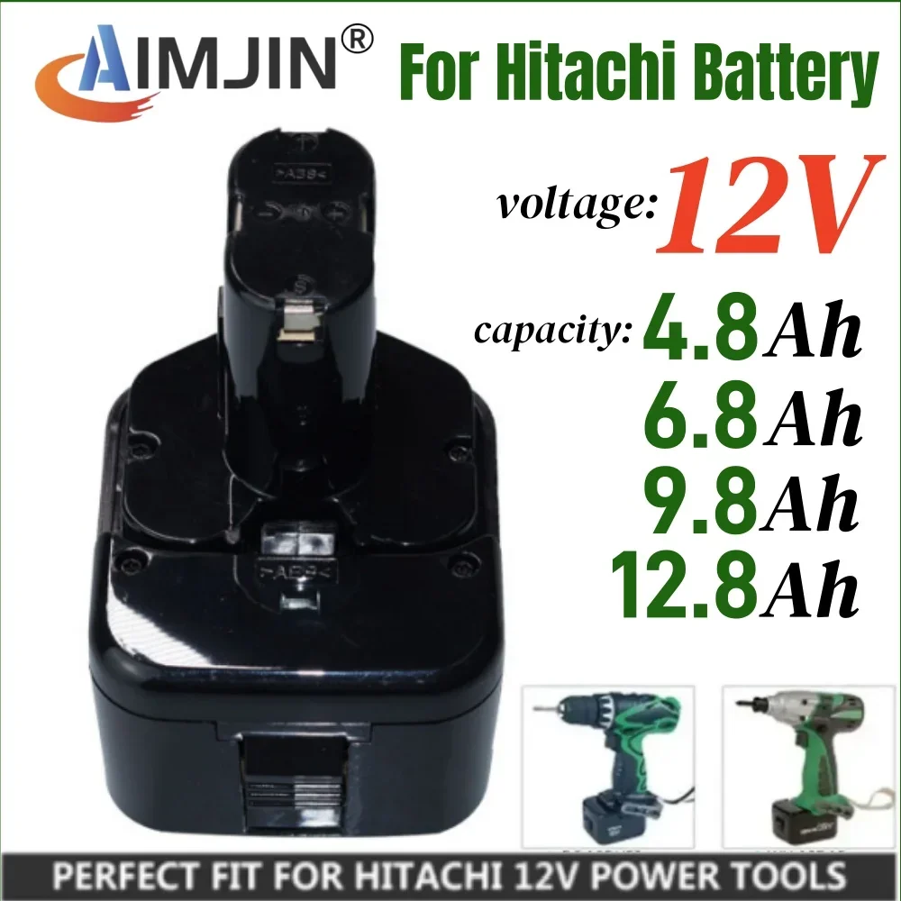 100% nuevo 12V para Hitachi EB1212S 4,8/6,8/9,8/12,8AH batería 12V EB1220BL EB1214S WR12DMR CD4D DH15DV C5D batería de taladro