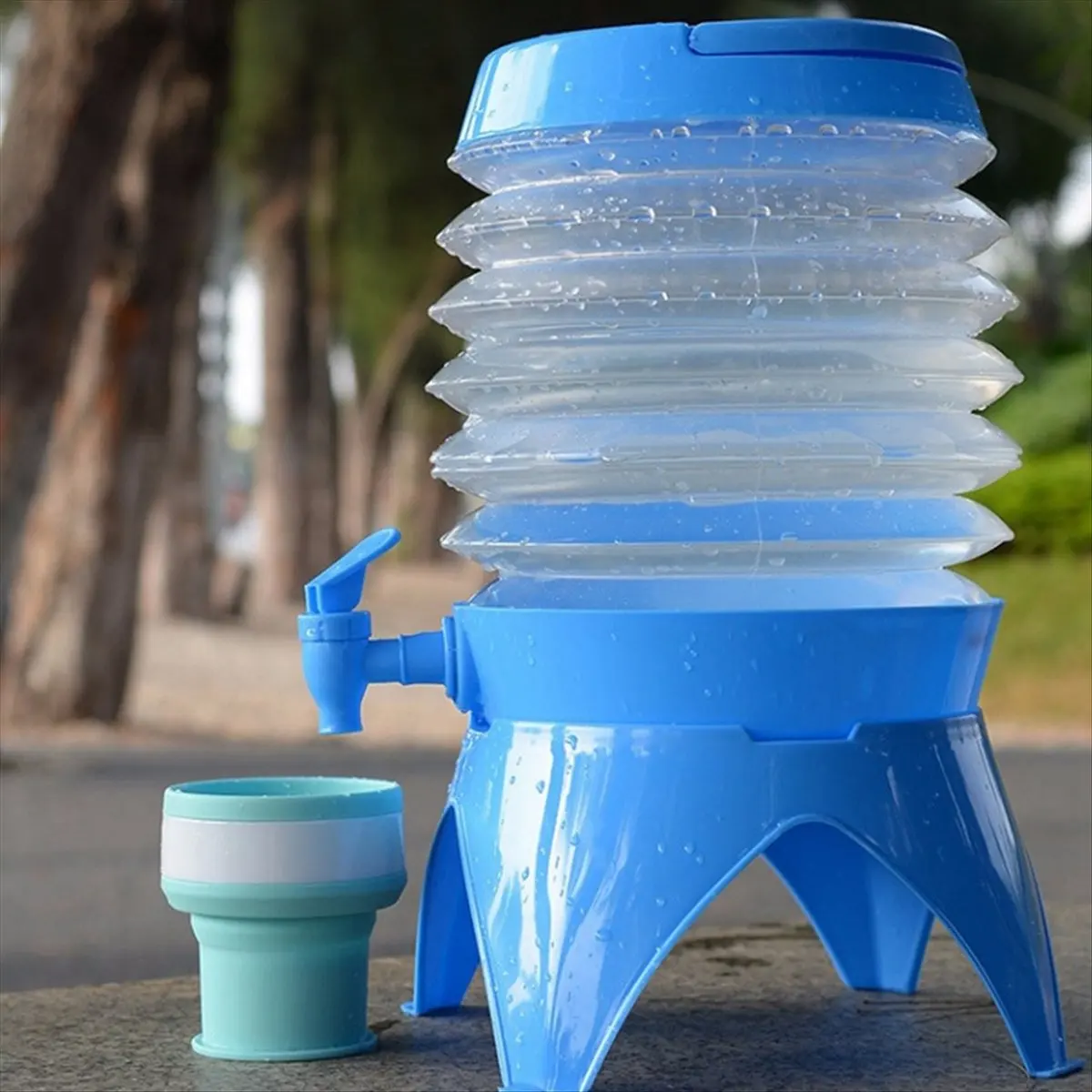 

(ABYM) Складное ведро для воды для кемпинга, рыбалки, путешествий, хранения пива и сока, с краном, 9.5 л