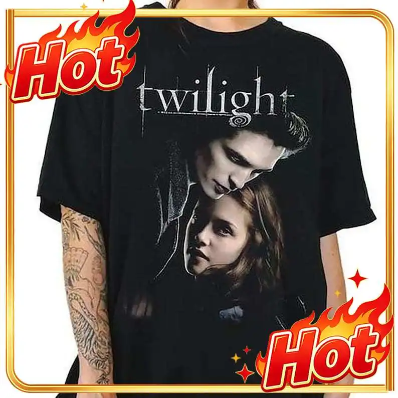 Vintage Twilight Saga Short Sleeves Print Cotton T-shirt 2025 Summer Men Women Round Neck Retro Y2K Tee Casual Tops For Couple