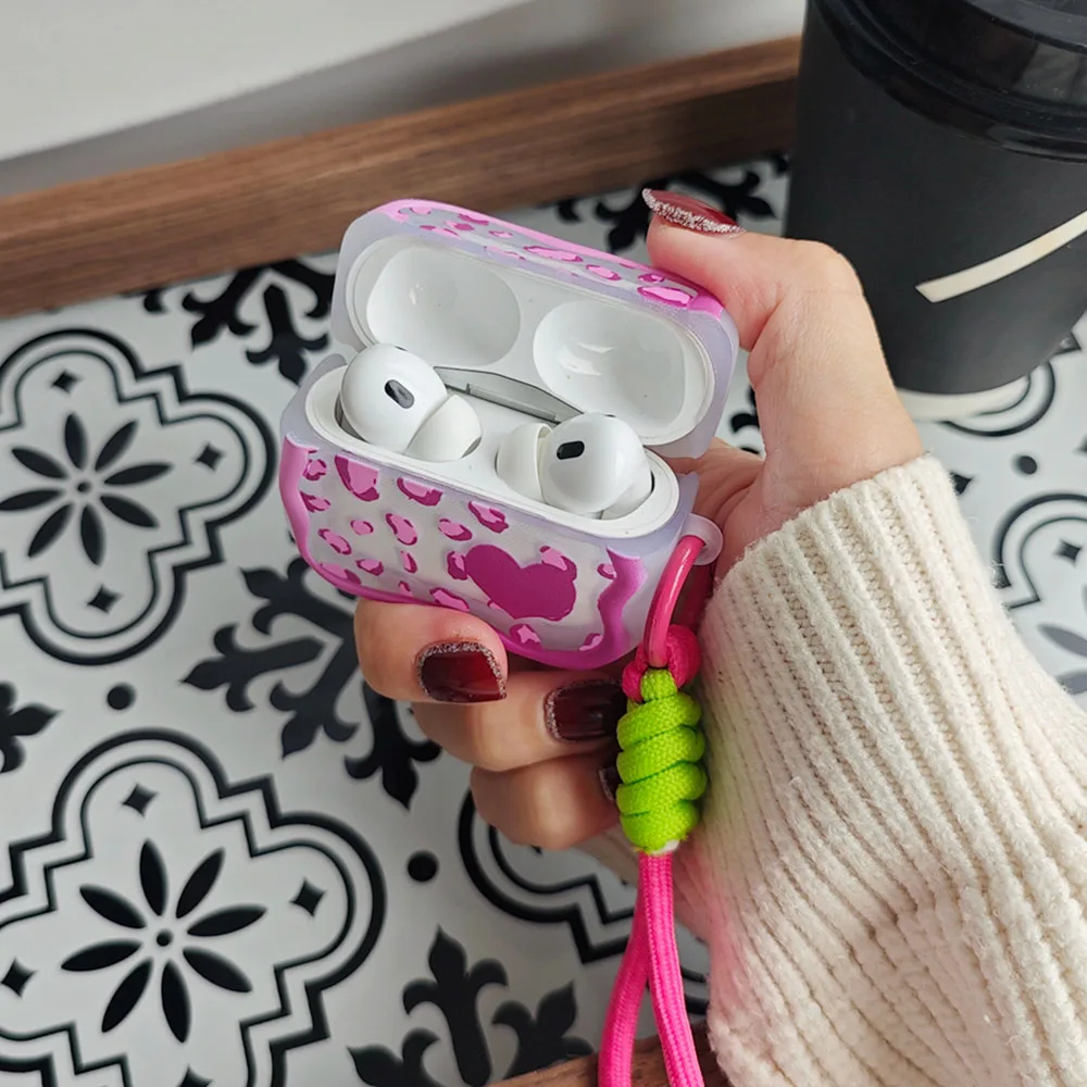 漫画の猫の波のケース,ピンクの蝶,ハート,smile,ins,1, 2,pro 2,2nd,ストラップ付きのかわいい女の子のカバー