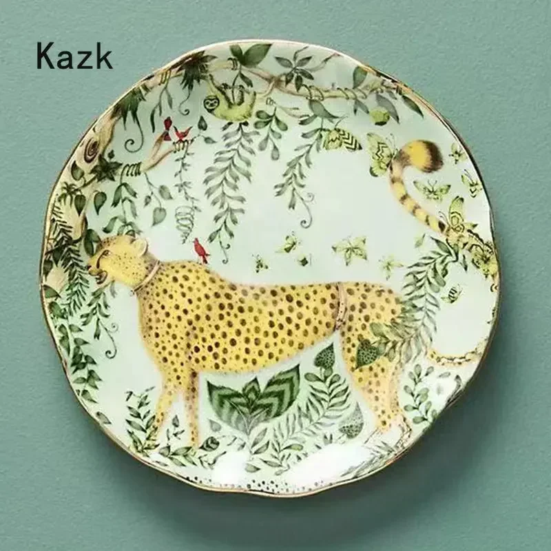 American Jungle Style Ceramic Plate Creative Animal Colour Glaze Craft Western Steak Dinner Plates Dessert Dishes Tableware Dish