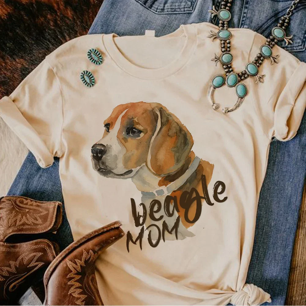 Summer Beagle T Shirt Women Comic Graphic Streetwear Tshirt Girl Funny Clothing Creative Fashion Women's T-Shirt Clothing