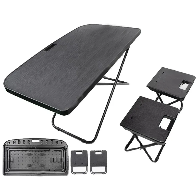 

Futhope Portable Trunk Picnic Table for Model Y 2018-2024 Desk Trvael Folding Work Rest Camping Board with Two Chair