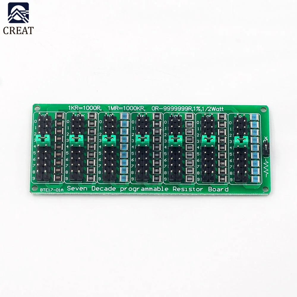 0.1R-9999999R Programmable Resistor Board Module 1/2W 1% Eight-segment Resistance Board for Educational Experiments