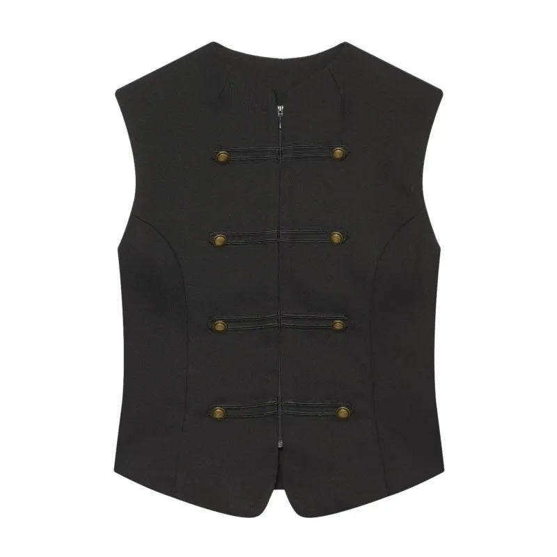 HipSeam Women's Vest Simple New 2026 Autumn O-Neck Sleeveless Zipper Woman Waistcoat Chic Female Tops