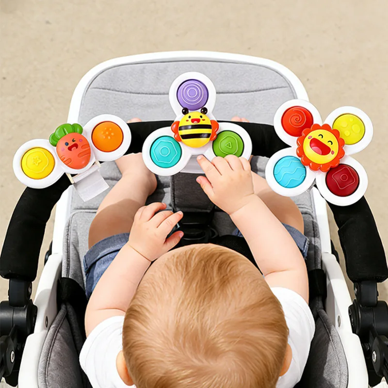 Children Can Press and Bite Puzzle Toys Stroller Accessories Infant Puzzle Enlightenment Rotating Stroller Toys