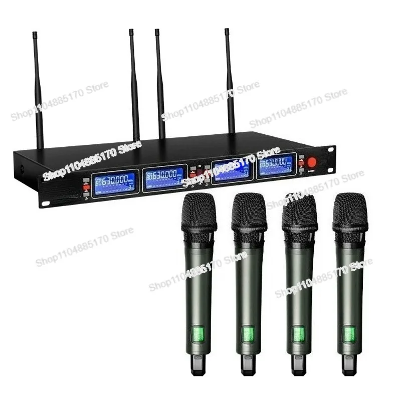 

DR2400 4-канальный беспроводной ручной микрофон UHF для караоке на сцене