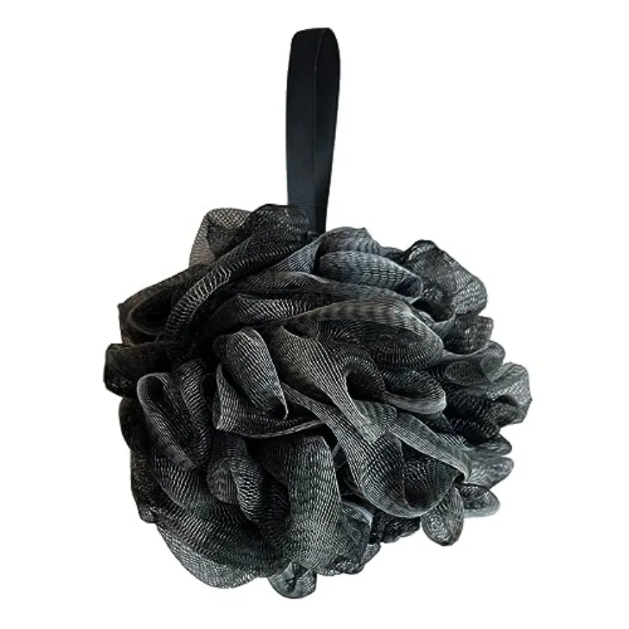 Black Bath Shower Loofah Exfoliating Body Back Scrubber Sponge for Women Men 60g 1 Pack