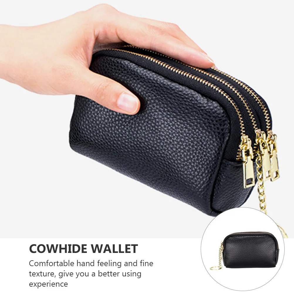 1 قطعة محفظة جلد البقر عملة الحقيبة انغلق تغيير الحقيبة للنساء سعة كبيرة حقيبة صغيرة مع حلقة المفاتيح مريحة #2
