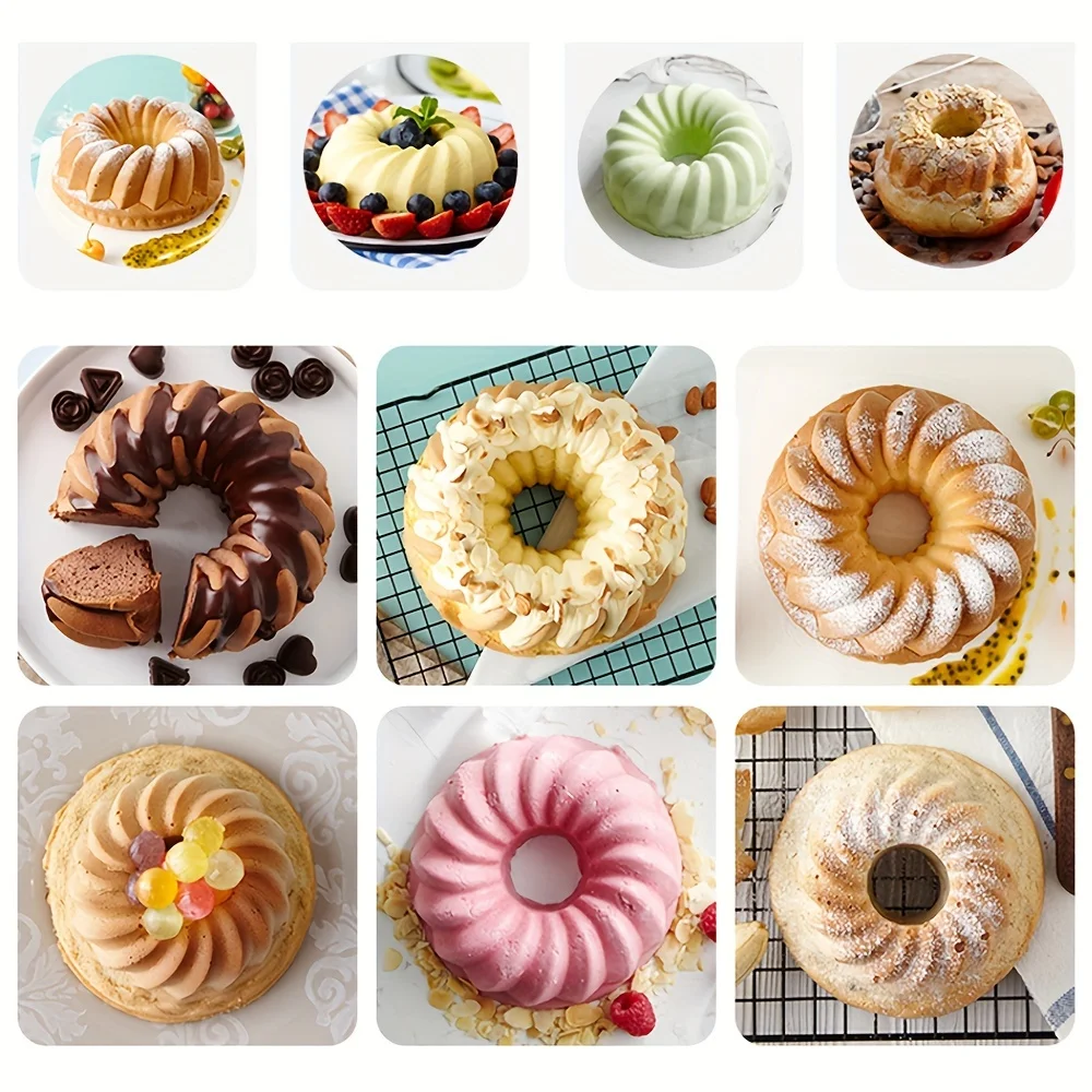 Eine Silikon-Kuchenform, 7-8 Zoll Mittelgroße Runde Silikonformen, Geeignet zur Herstellung von Kuchen, Obstkuchen, Brot, Schokoladenkuchen, usw. – Detail 2