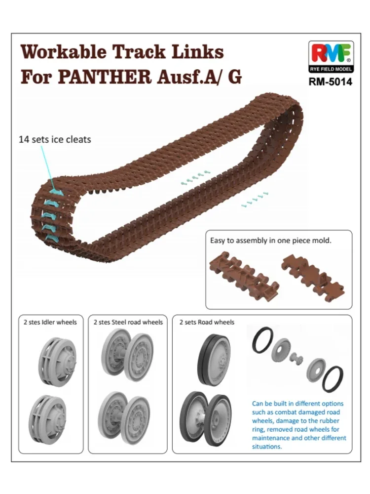 Ryefield model accessories RM-5014 Workable Track Links (for Panther Ausf. A/G) 1/35 Scale