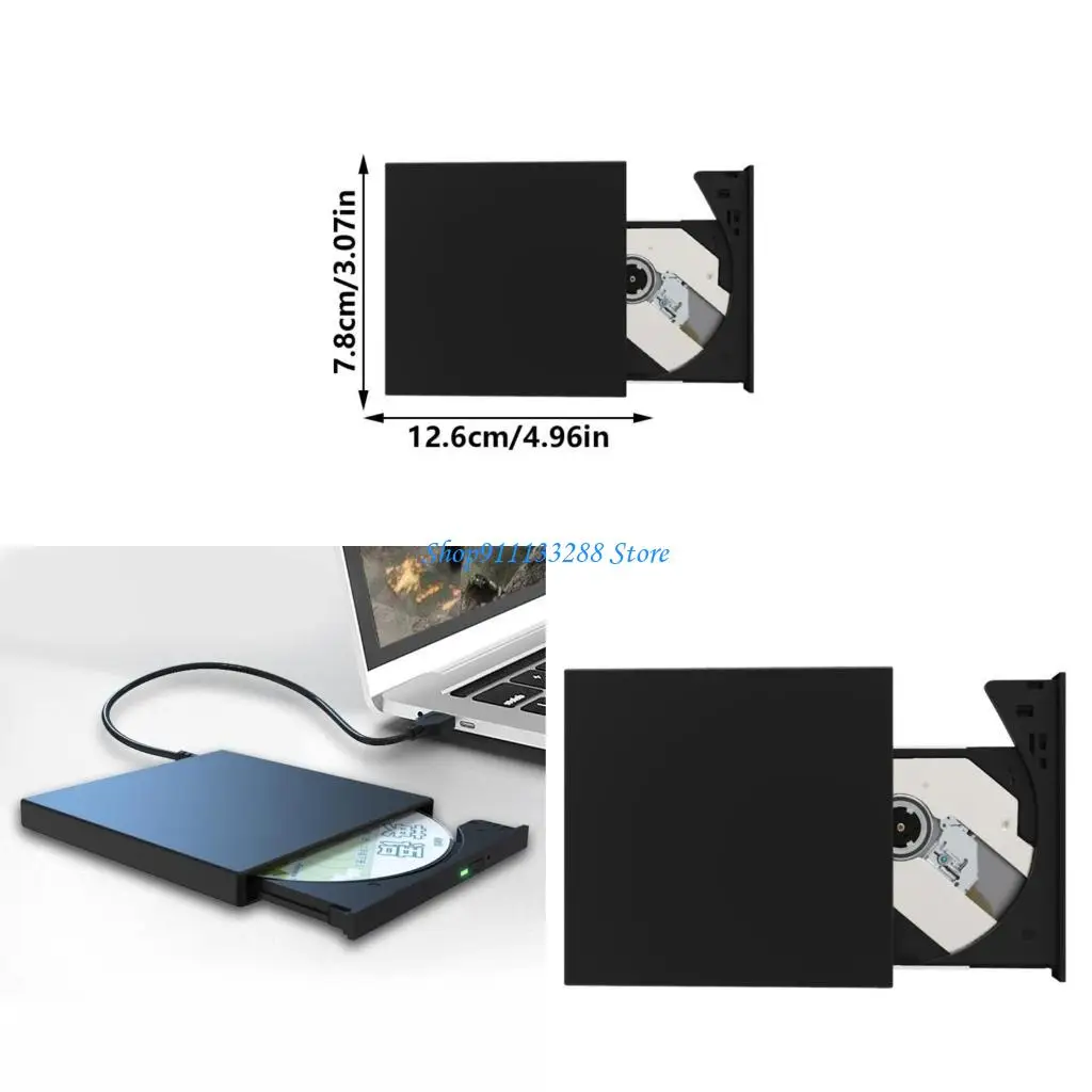 

G88D External USB Type C DVDs Drive Portable CDs Player Small Optical Drive ABS for Laptop Desktop PC Laptop Linuxs