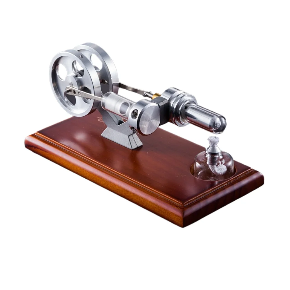 Stirling Engine Finished Model External Combustion Engine Solid Wood Baseplate Physics Experiment Teaching Aid Stirling Engine