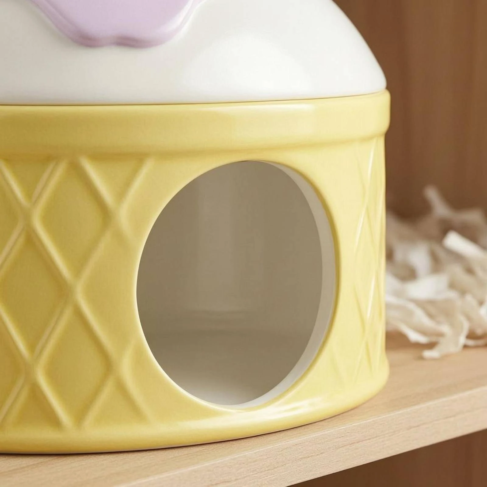 ceramic-hamster-hideout-dome-top-hamster-cooling-shelter-ice-cream-cone-hideout-easy-to-clean-small-pet-house-year-round-use
