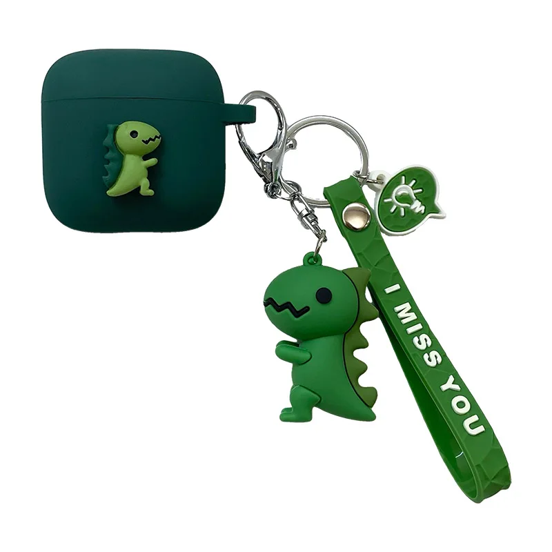 لالأصلي YX06 TWS حافظة كرتون للأذن مضحك ديناصور سيليكون حماية غطاء صندوق الهاتف مع ملحقات المفاتيح