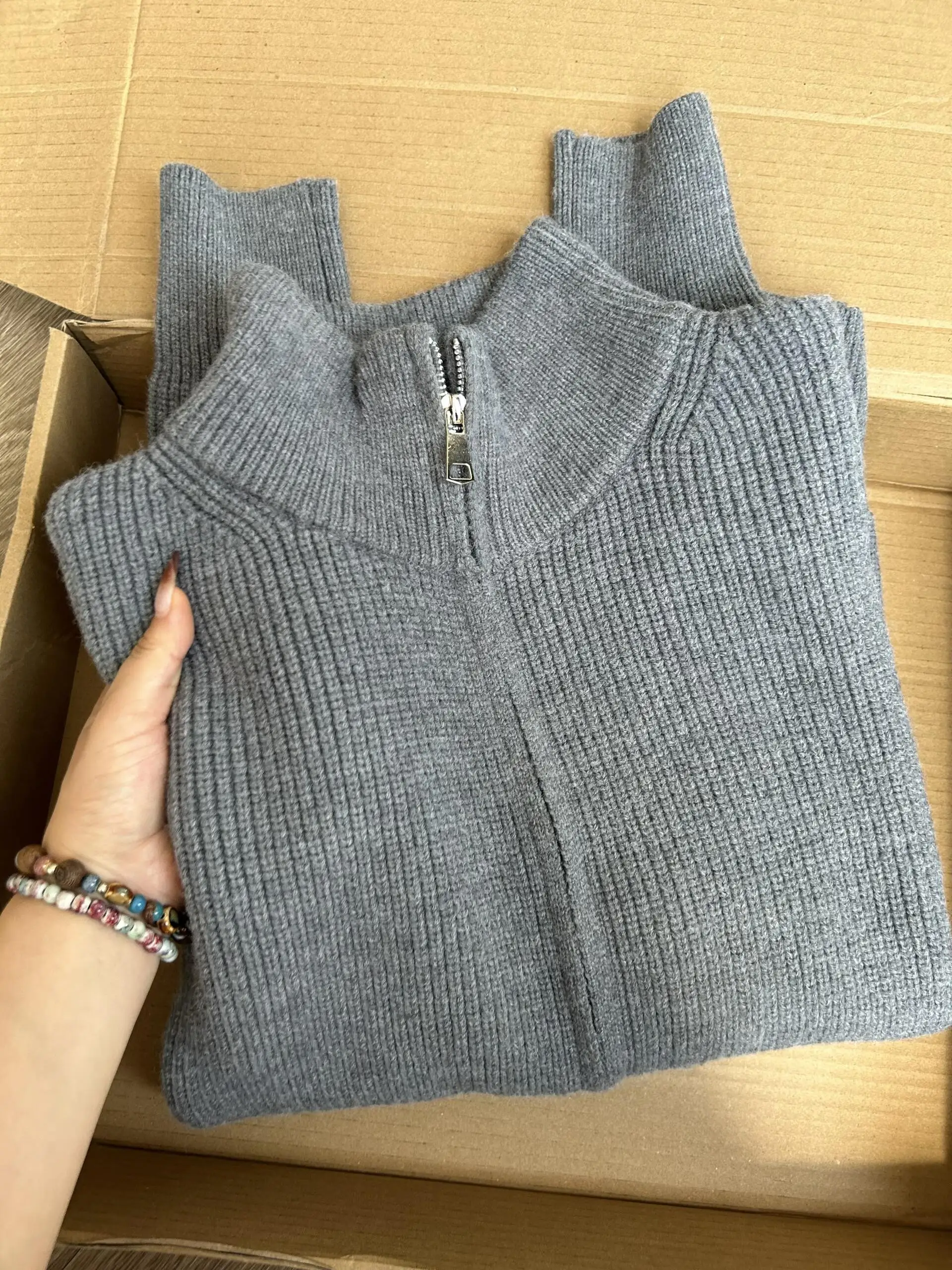 

Ay Zipper f Вязаный кардиган с высоким воротником Мужской Cleanfit Jaet Premium Feel oulder Высококачественная смесь полиэстера Long Sve